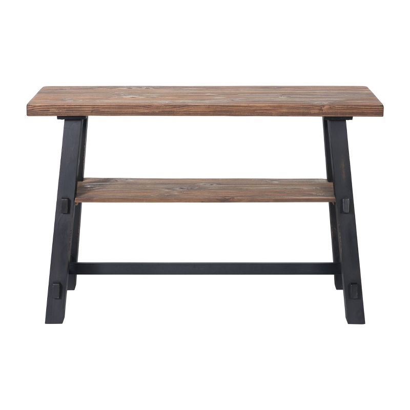 48" Odin Solid Wood Console Table with Shelf Black - Alaterre Furniture | Target