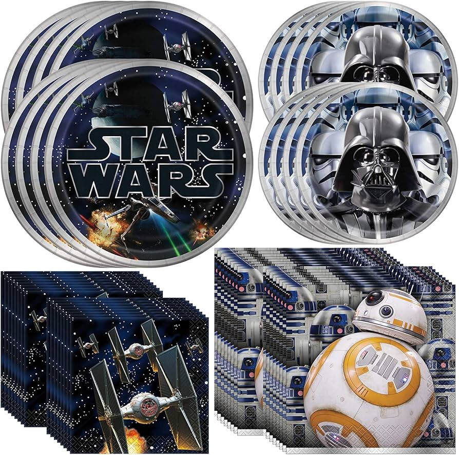 Unique Star Wars Dinnerware Party Bundle, Luncheon & Beverage Napkins, Dinner & Dessert Plates | Amazon (US)