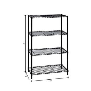 HDX 4-Tier Steel Wire Shelving Unit in Black (36 in. W x 54 in. H x 14 in. D) 21436BPS | The Home Depot
