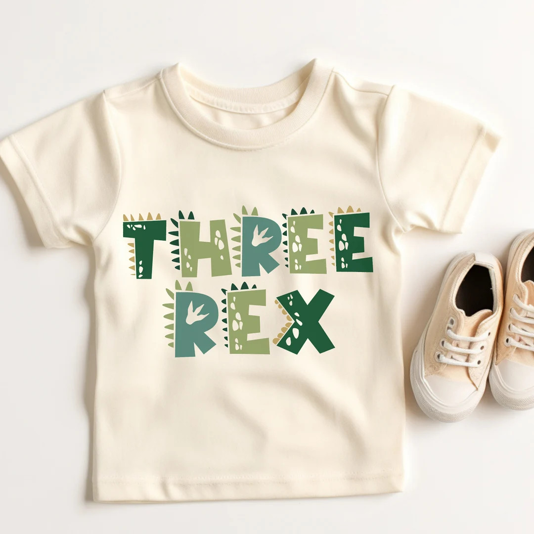 Three Rex Birthday Shirt, 3rd Dinosaur Birthday Tee, Dino Birthday Boy outfit, Three Rex Shirt, D... | Etsy (US)