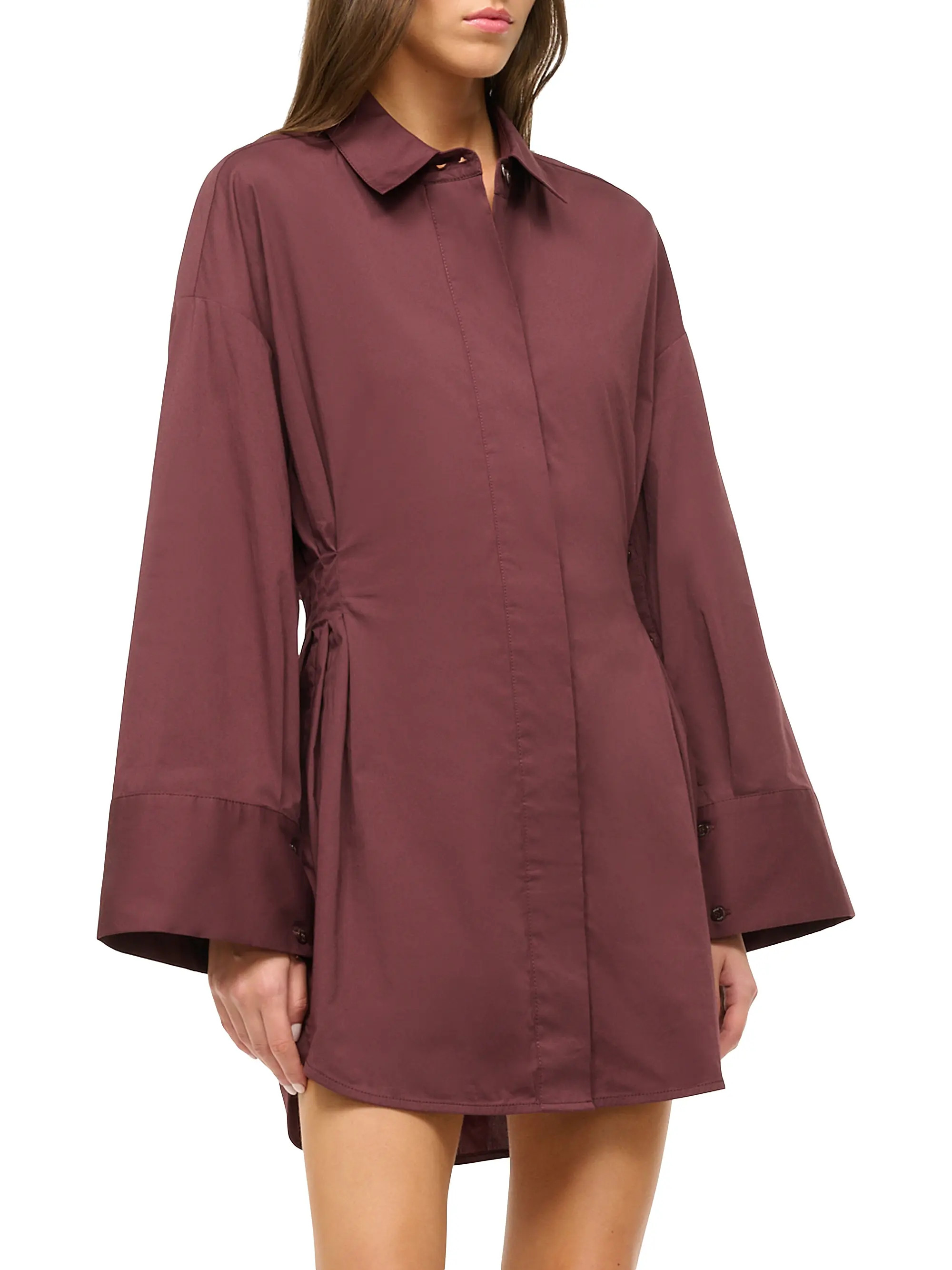 Cindy Stretch-Cotton Shirt Minidress | Saks Fifth Avenue