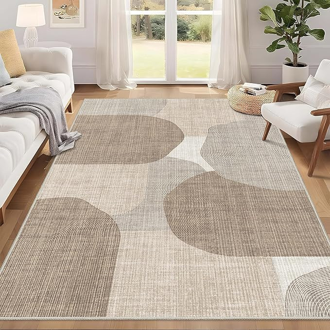 5x7 Area Rugs Modern Washable Rug for Living Room Bedroom,Large Boho Abstract Geometric Non Slip ... | Amazon (US)