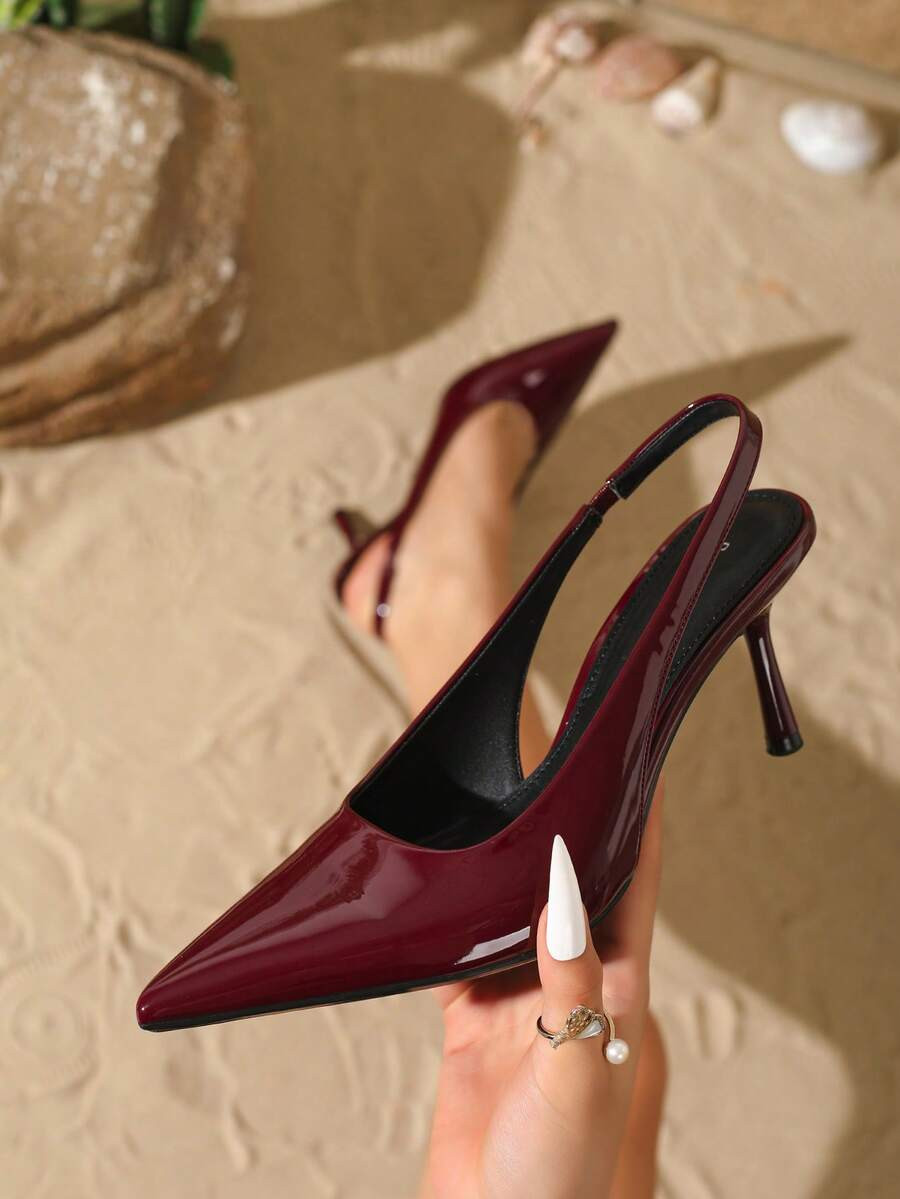 On feet& in love Women's Elegant Pointed Toe Slingback High Heel Pumps, Versatile For Commuting A... | SHEIN