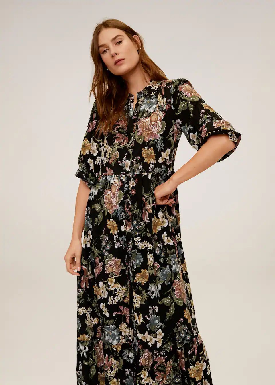 Midi printed dress | MANGO (US)