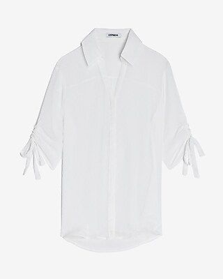 Clip Dot Tie Sleeve Shirt | Express