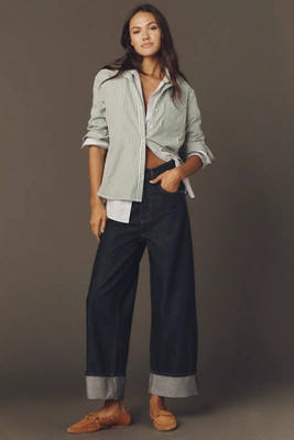 Good American Good Standard Low-Rise Baggy Cuffed Jeans | Anthropologie (US)