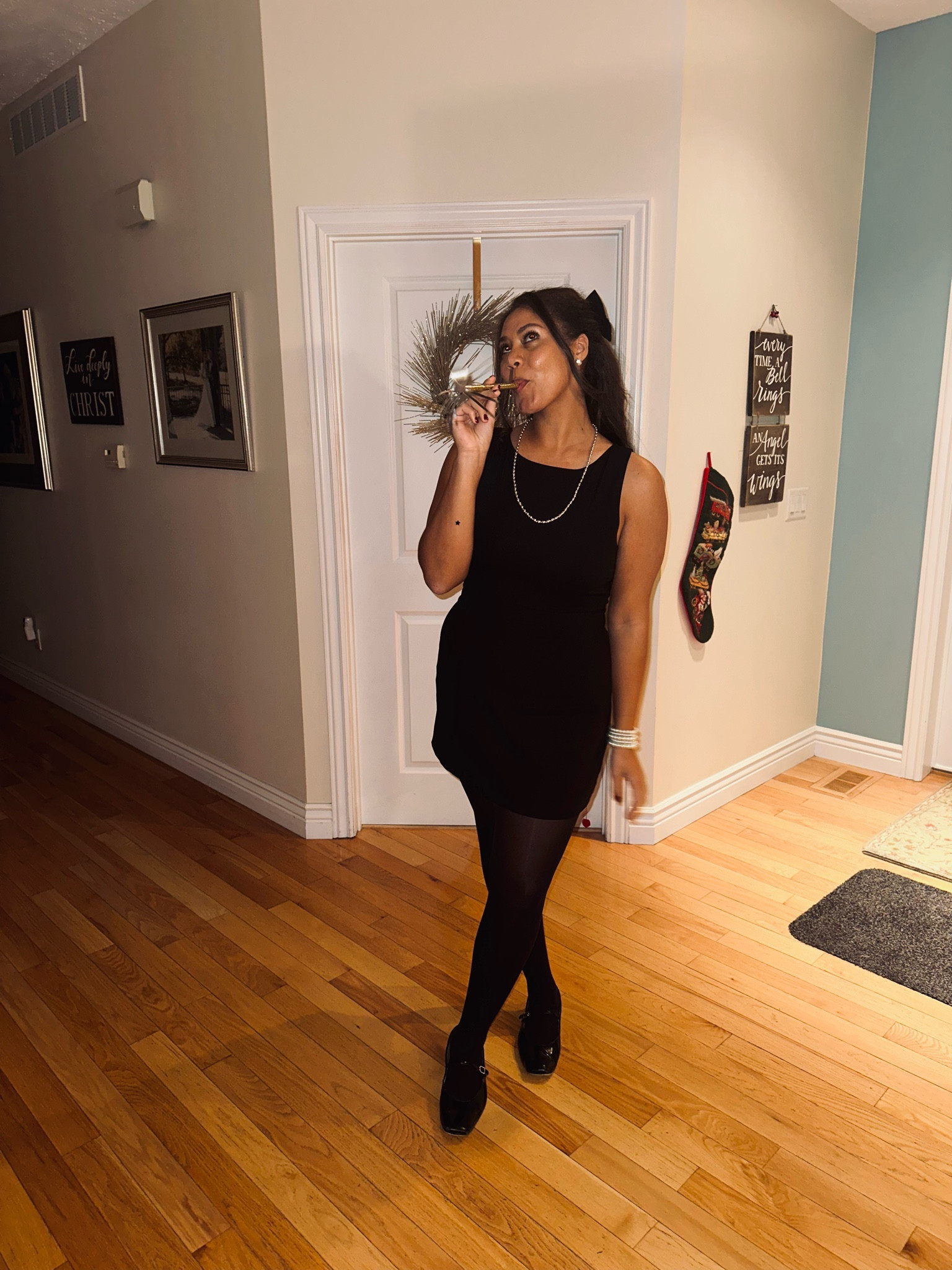 New Year’s Eve outfit. #littleblackdress #hairbows 

#LTKstyletip #LTKHoliday