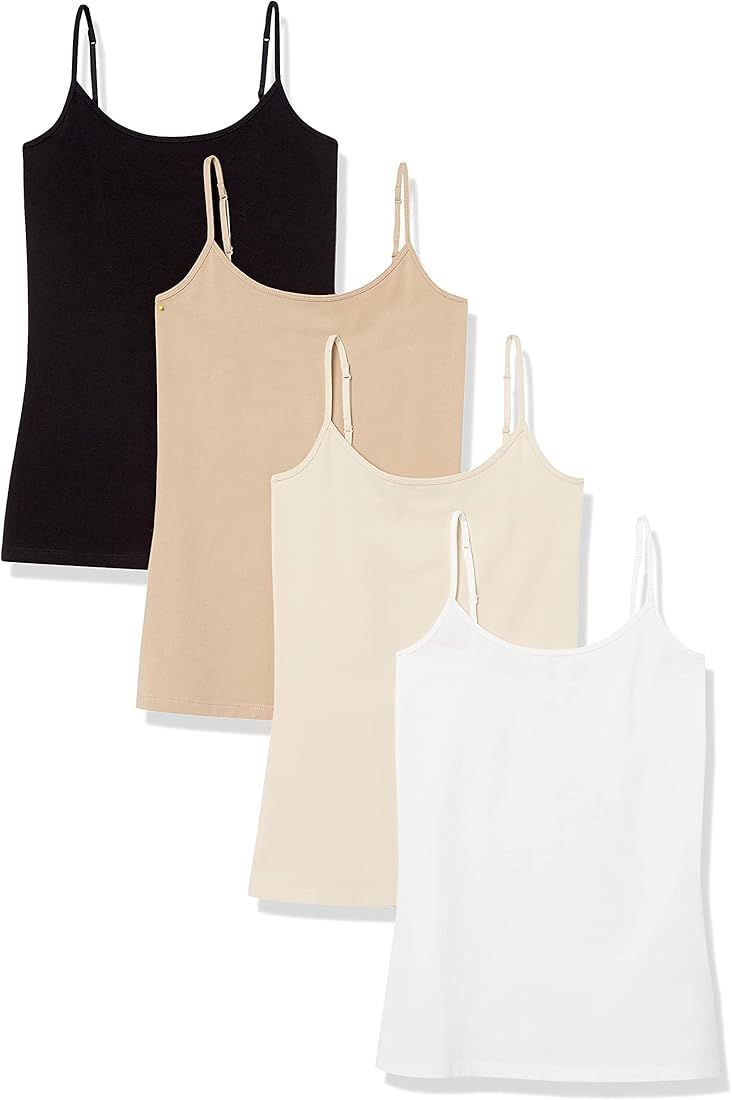 Amazon Essentials Women's Slim-Fit Camisole, Pack of 4 | Amazon (US)