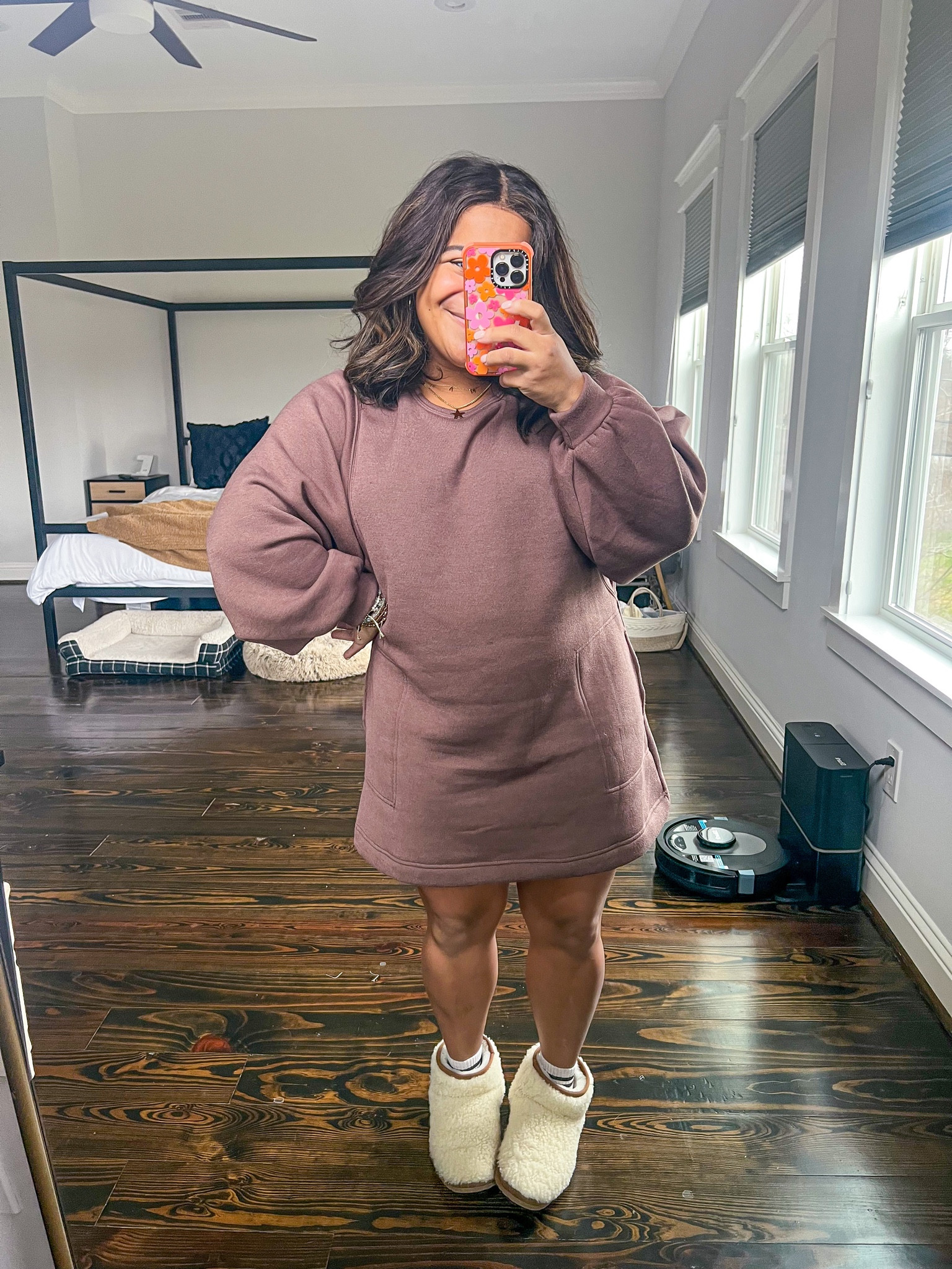 My postpartum outfit: comfortable and runs oversized! It has pockets and I’m wearing an XS in this sweatshirt dress!

#LTKunder100