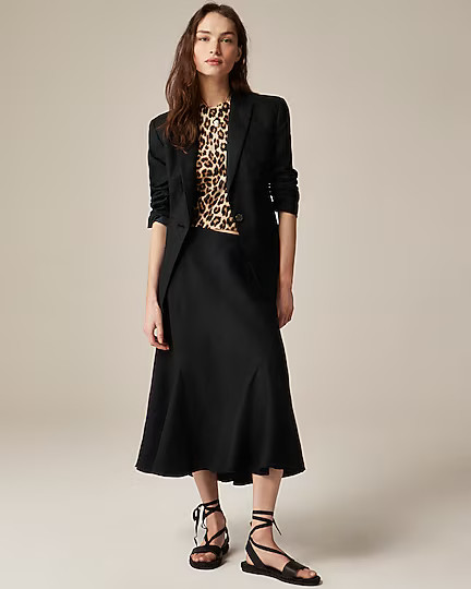 Featherweight cashmere shrunken T-shirt in leopard | J. Crew US