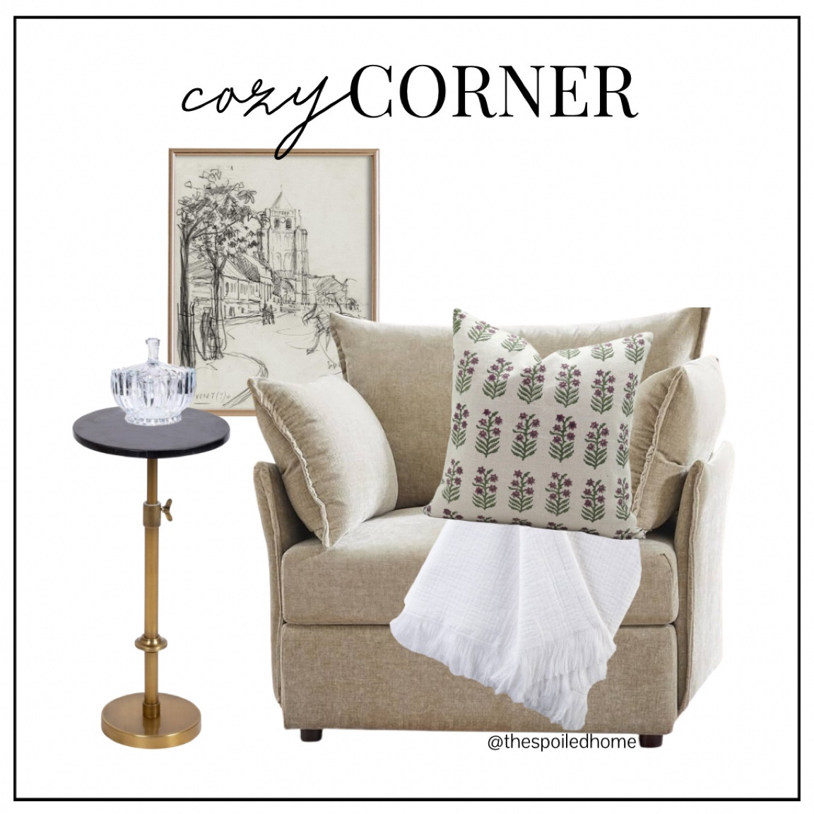 We love our cozy corner mockups! Especially loving this little side table with working telescoping base and marble top. 

#LTKOver40 #LTKFamily #LTKHome