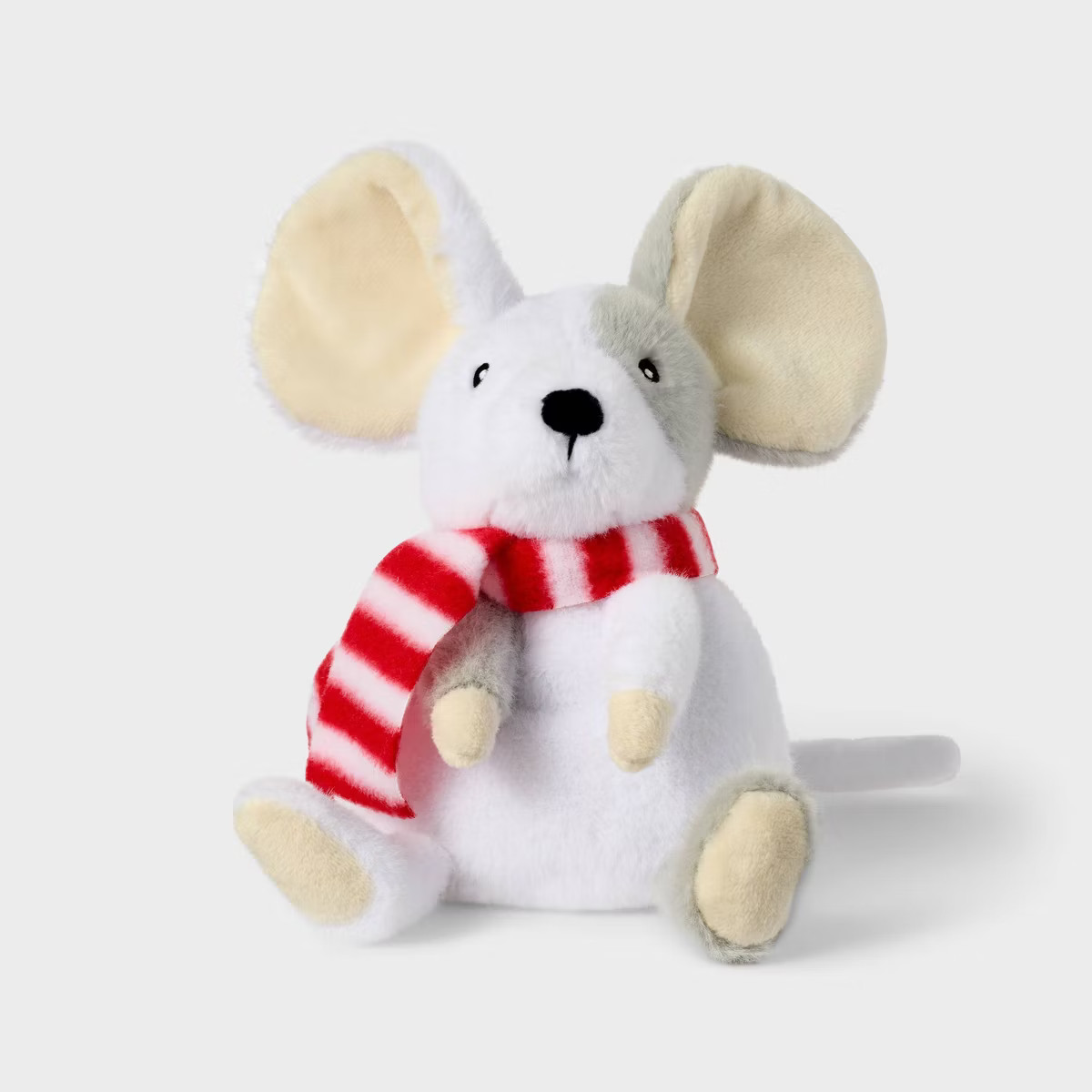 7'' Mouse White and Gray with Striped Scarf Stuffed Animal - Gigglescape™ | Target