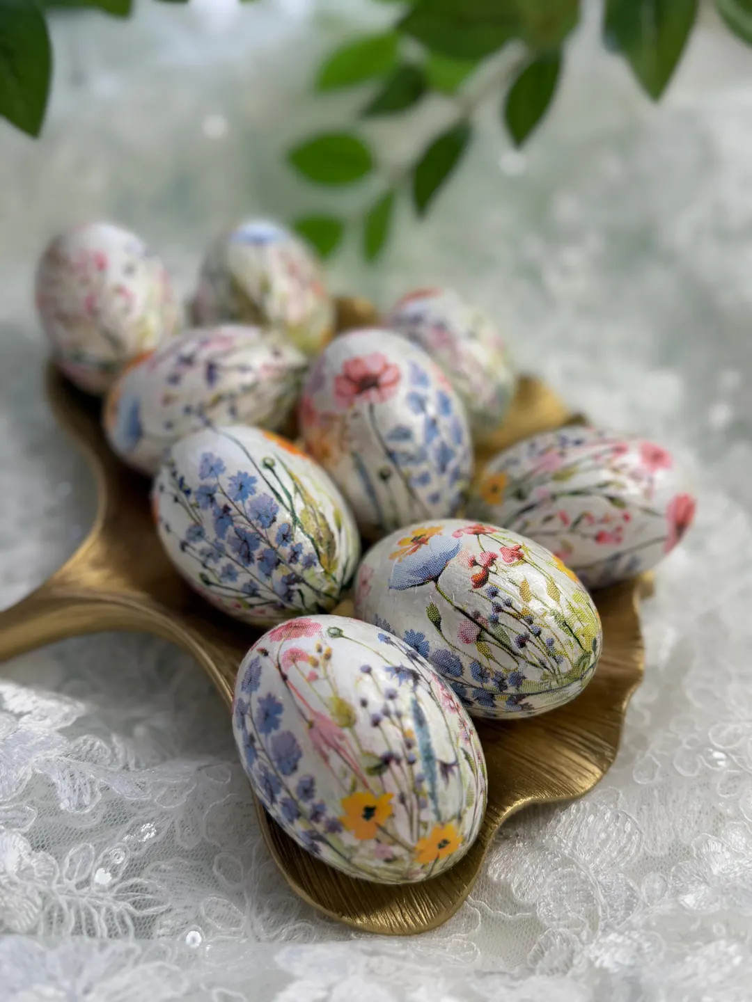 Hand-Decorated Floral Easter Eggs. Set of 3 eggs | Etsy (US)