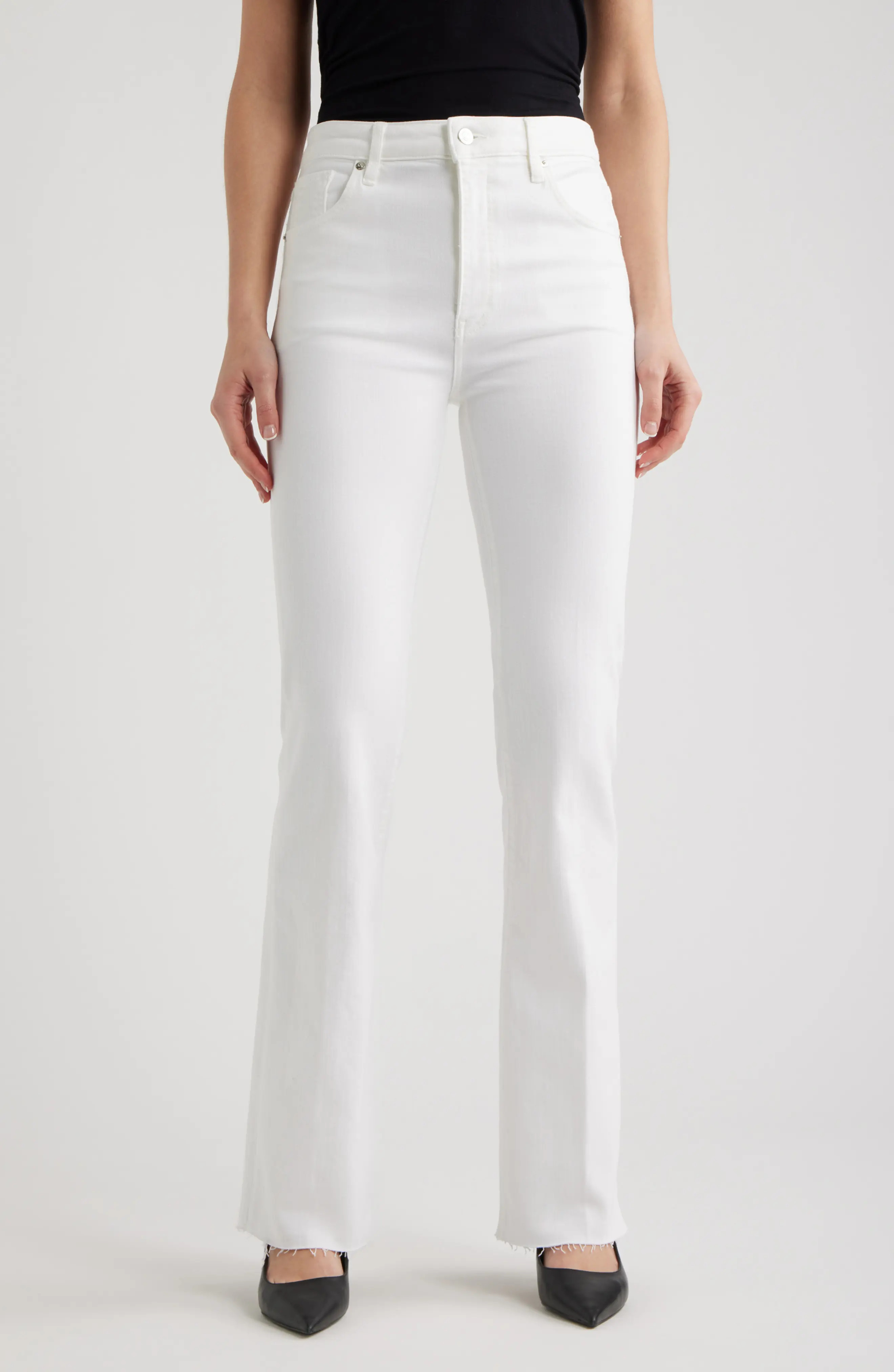 FRAME The Reboot High Waist Bootcut Jeans in White at Nordstrom, Size 30 | Nordstrom