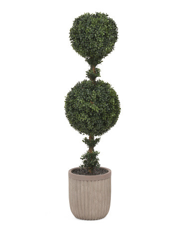 42in U V Resistant Double Ball Topiary In Magnesium Oxide Pot | TJ Maxx