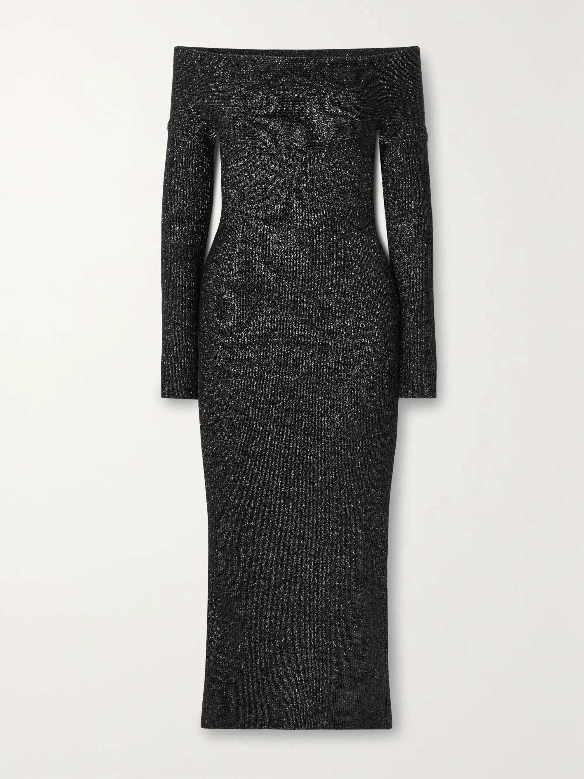 Marisole cutout metallic ribbed-knit midi dress | NET-A-PORTER (US)
