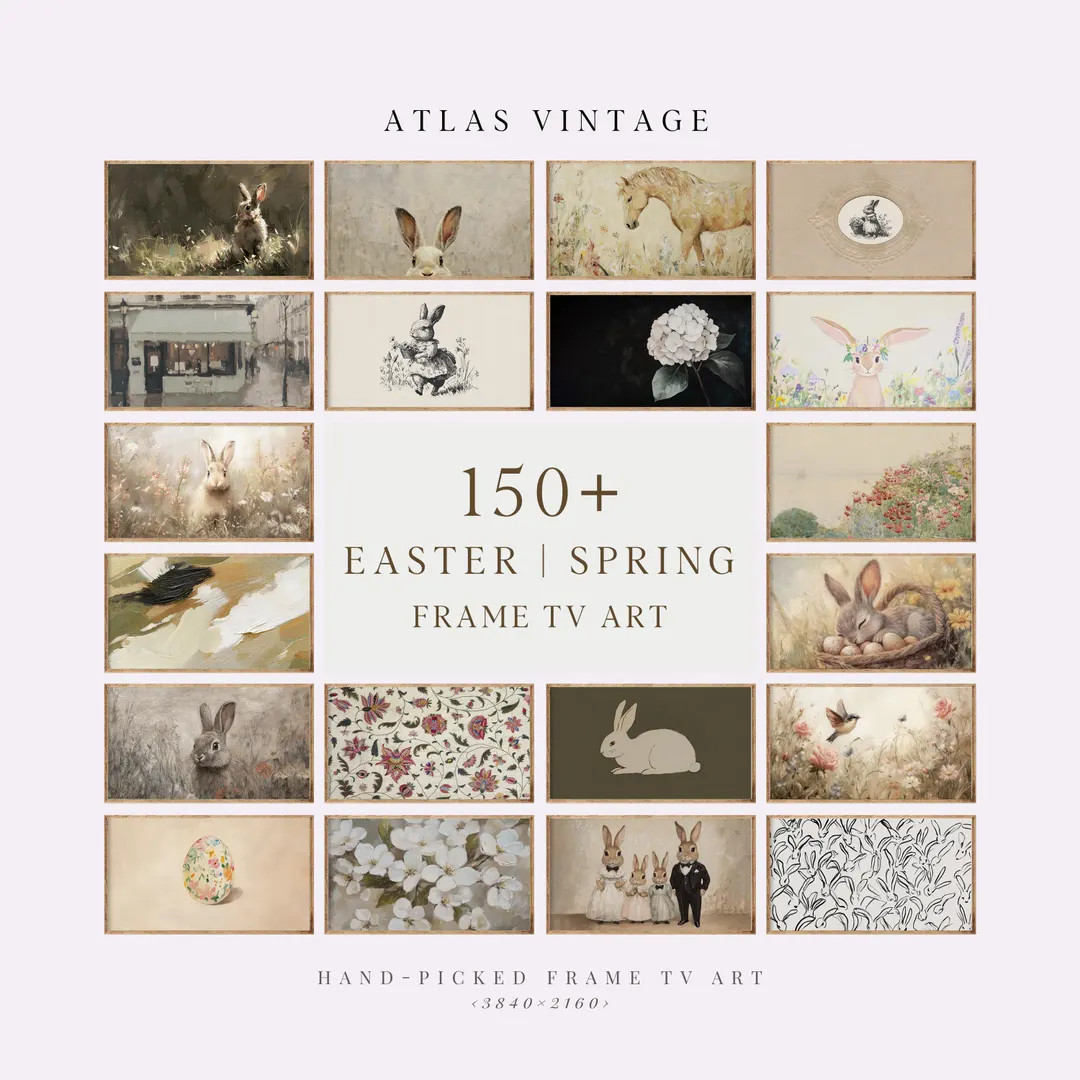 Vintage Easter Day Frame TV Art Set, Spring Samsung Frame Tv Bundle, Farmhouse Easter Decor, Digi... | Etsy (US)