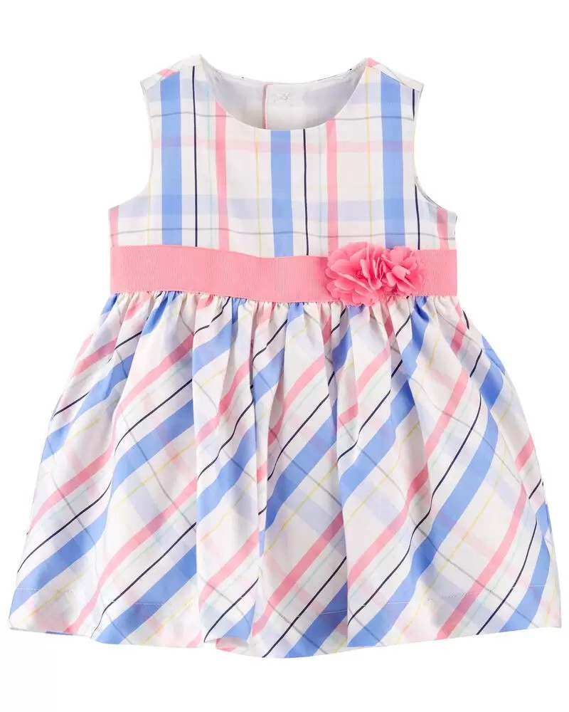 Plaid Plume Sateen Dress | Carter's