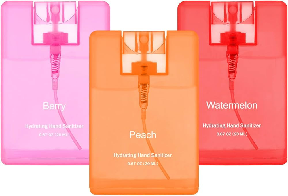 Set of 3 Power Mist Hydrating Hand Sanitizer Spray Bulk Travel Size Portable Hand Sanitizer 0.67 ... | Amazon (US)