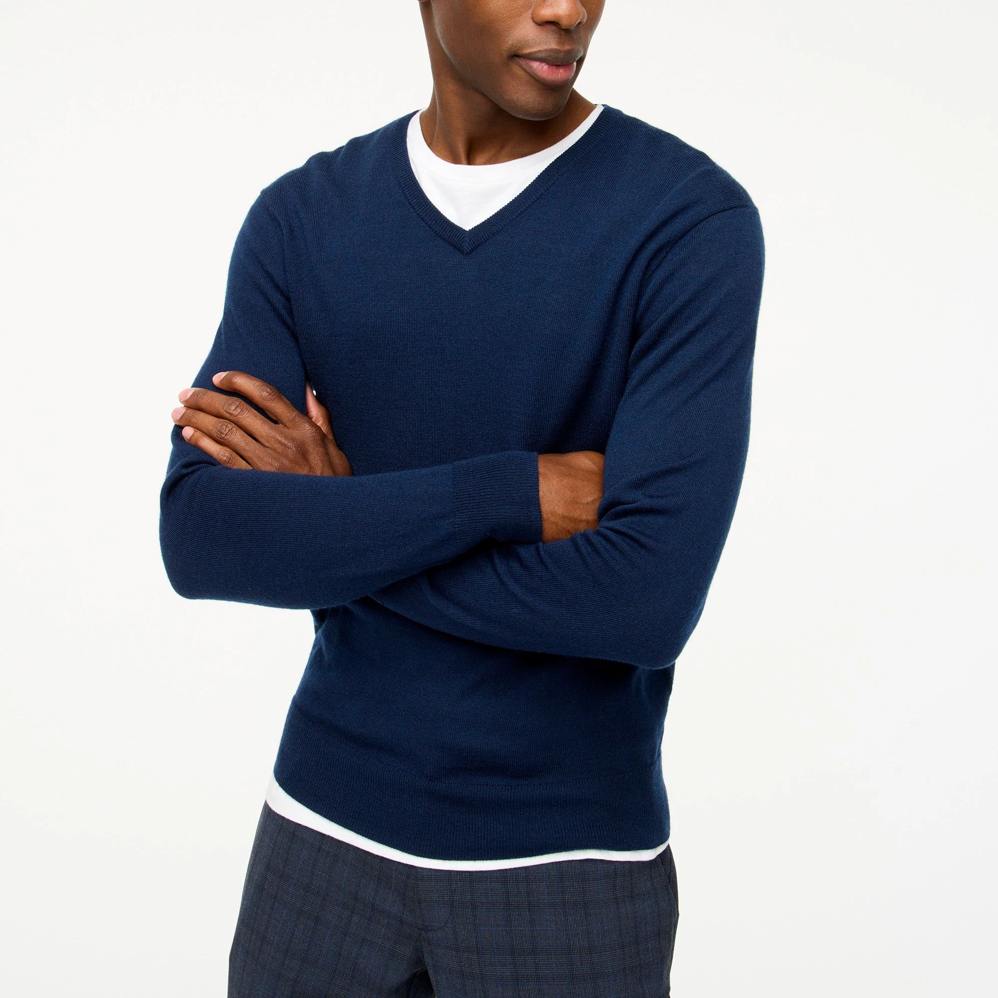 Machine washable merino wool-blend V-neck sweater | J.Crew Factory