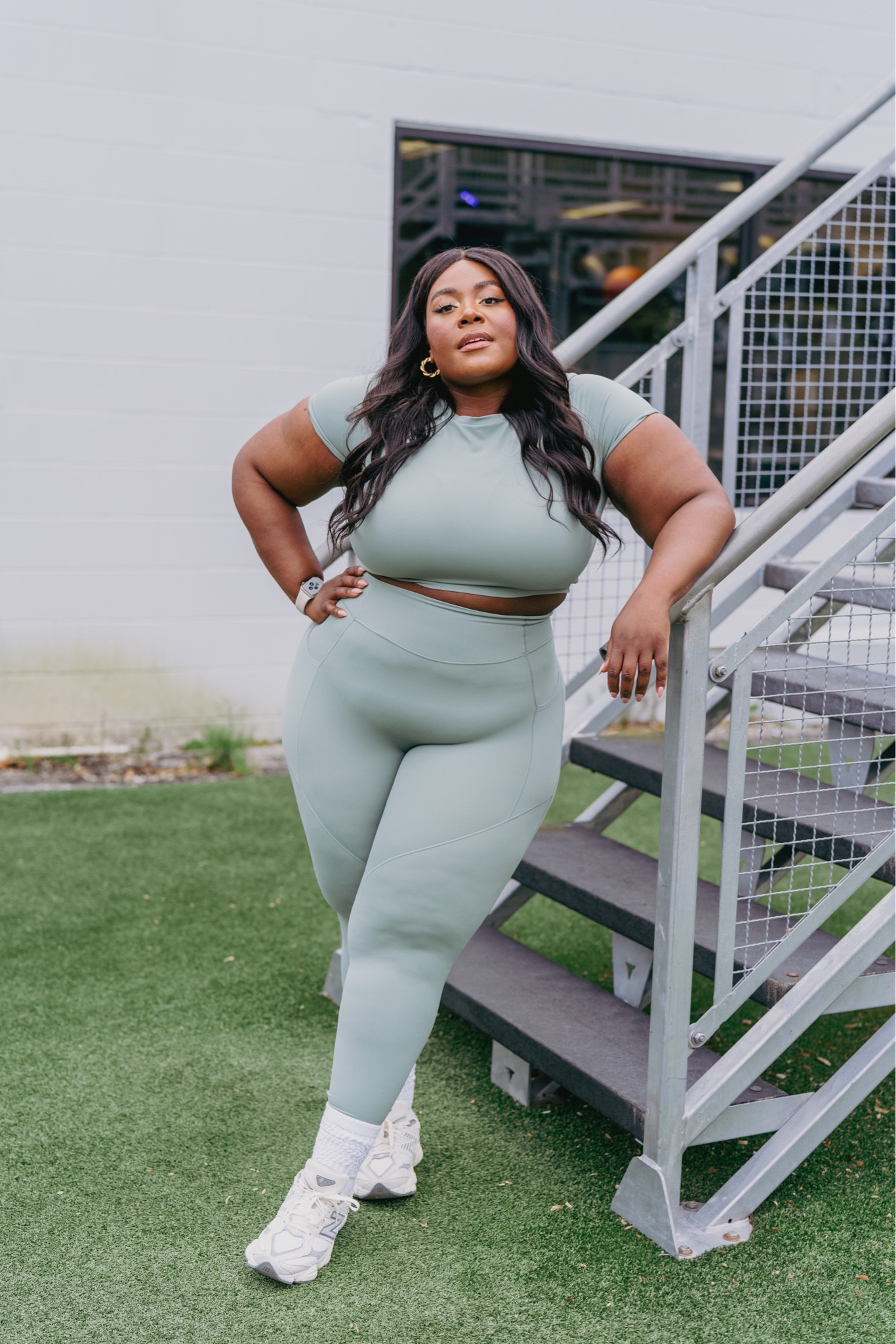 Plus Size Gym Set wearing XXL in leggings and top 

#workoutset #gymoutfit #plussizefashion 

#LTKsalealert #LTKcurves #LTKunder50