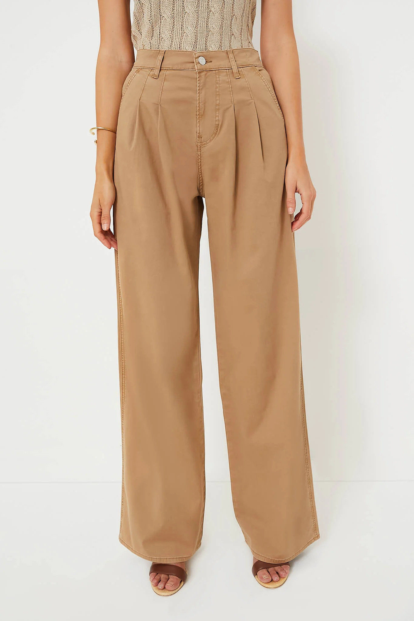 Khaki Mia Wide Leg Trouser | Tuckernuck (US)
