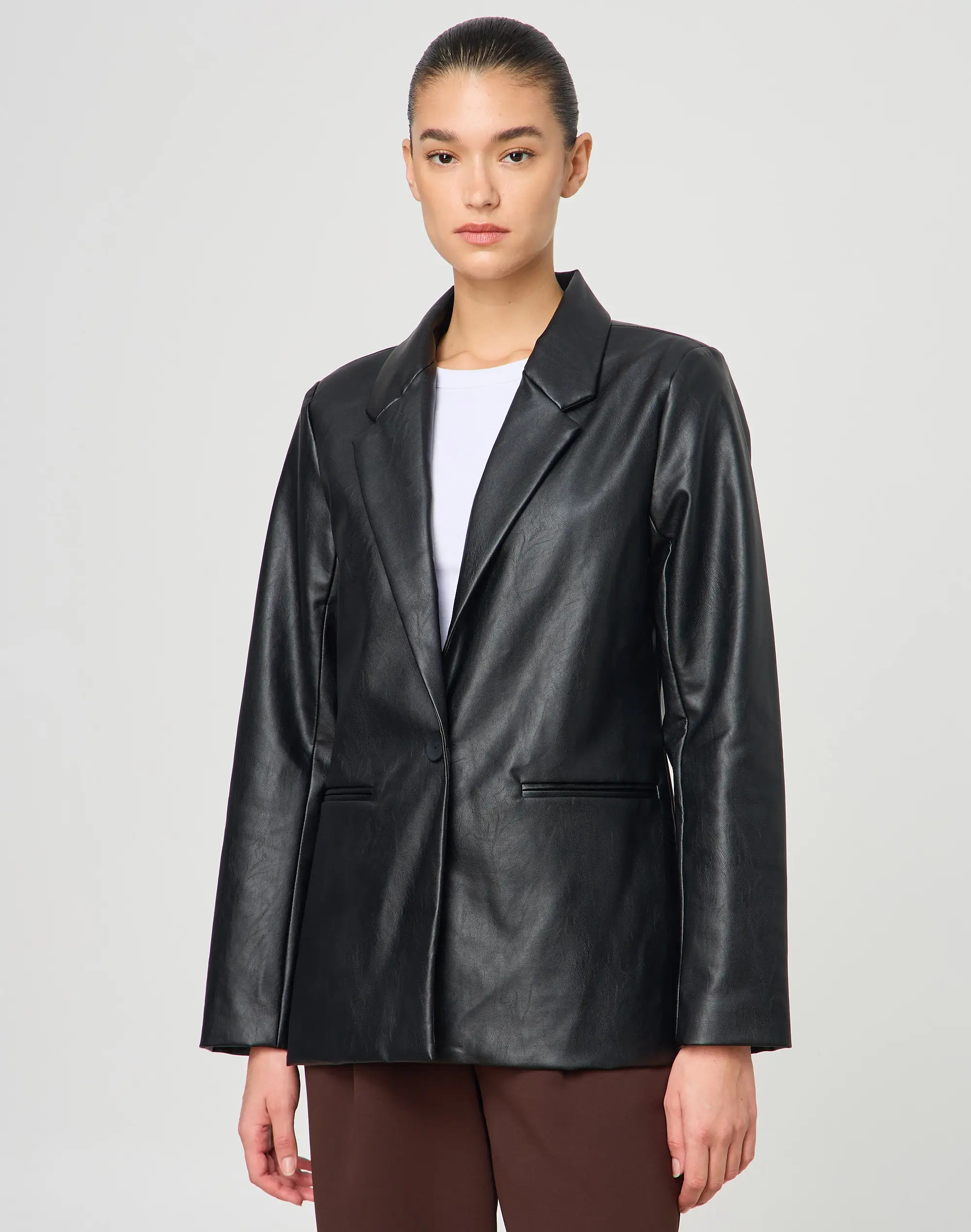 Faux Leather Blazer | Glassons (Australia)