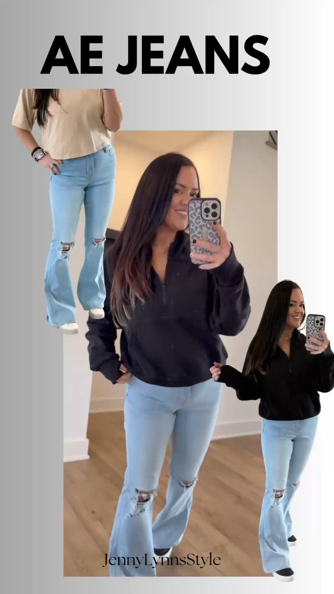 AE jeans on sale now!! Nothing beats distressed flare jeans. 

#aejeans #americaneagle #flarejeans

#LTKootd #LTKSaleAlert #LTKTall