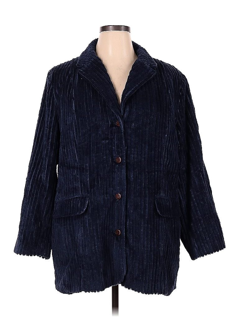 Denim & Co 100% Cotton Blue Coat Size 1X (Plus) - 45% off | thredUP