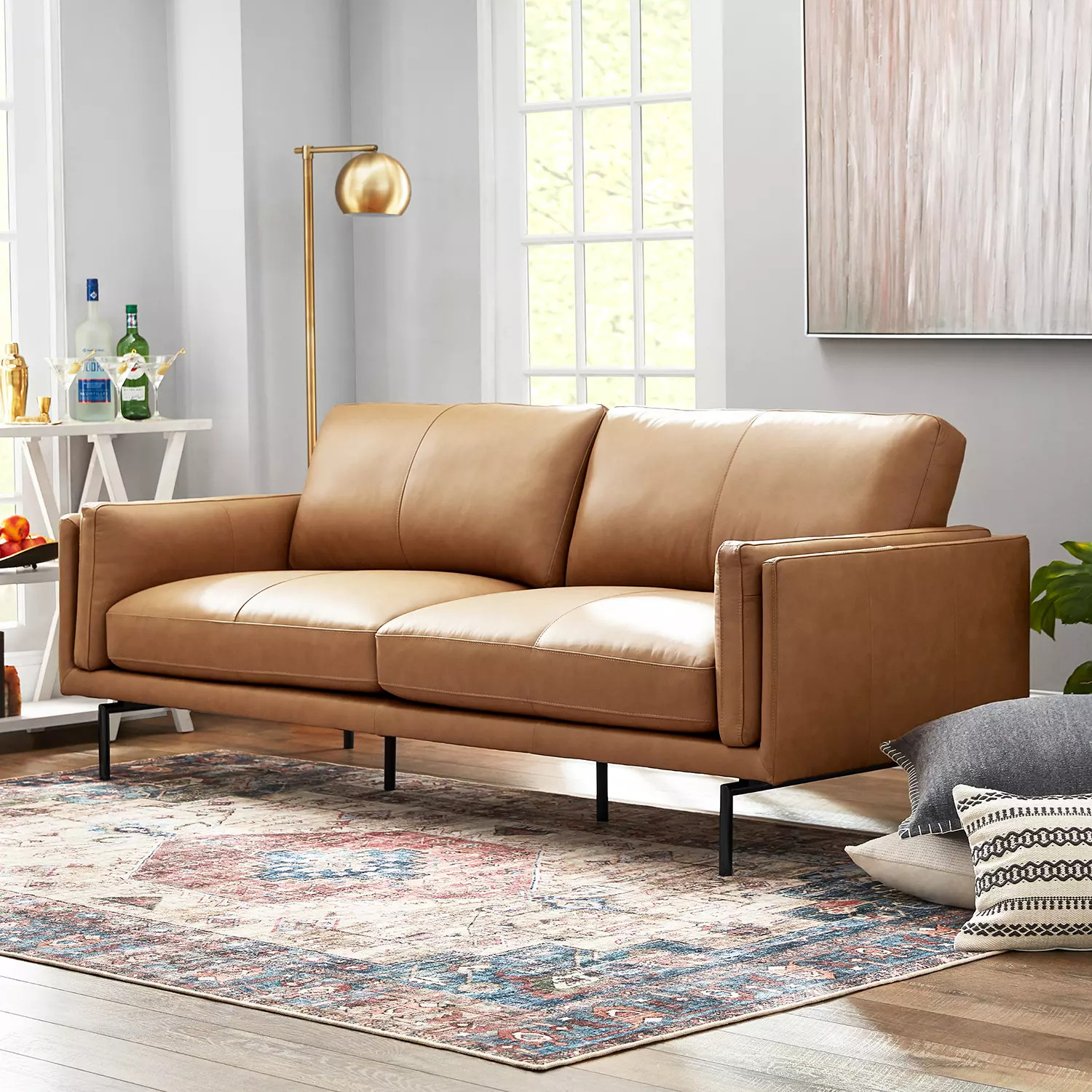 Member's Mark Asher Modern Leather Sofa, Assorted Colors | Sam's Club