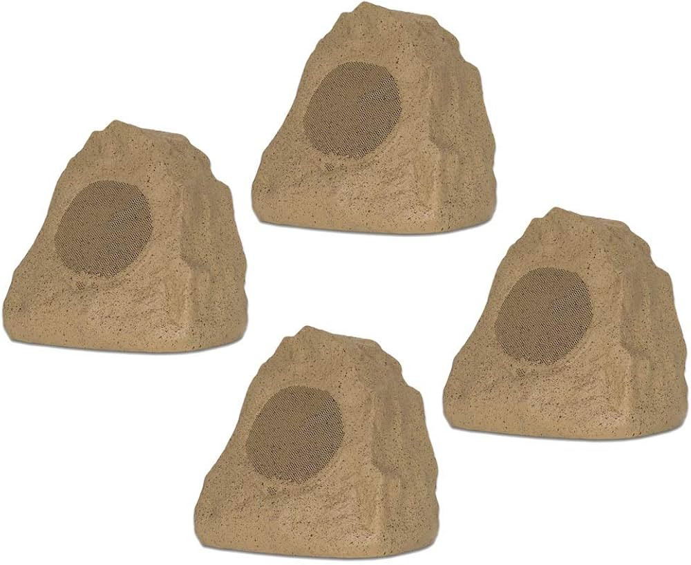 Theater Solutions 4R4S Outdoor Weatherproof Sandstone Rock Speakers 4 Piece Set 1000 Watts | Amazon (US)