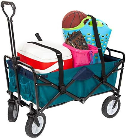 MacSports Heavy Duty Collapsible Wagon Cart Portable Lightweight Folding Cart with All-Terrain Wheel | Amazon (US)