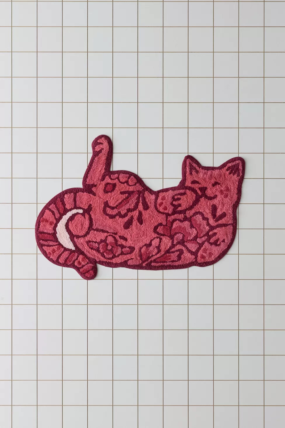 Delft Cat Shaped Tufted Bath Mat | Urban Outfitters (US and RoW)