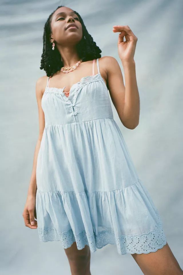 UO Hanna Cecilia Tiered Mini Dress | Urban Outfitters (US and RoW)