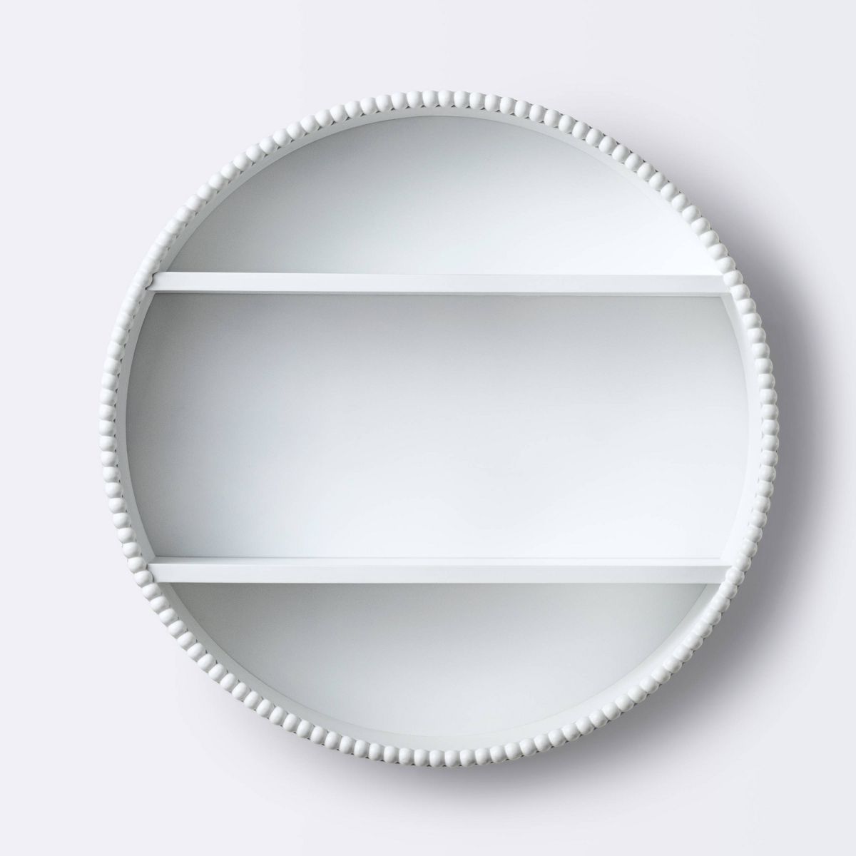 Round Decorative Wall Shelf with Beading - White - Cloud Island™ | Target