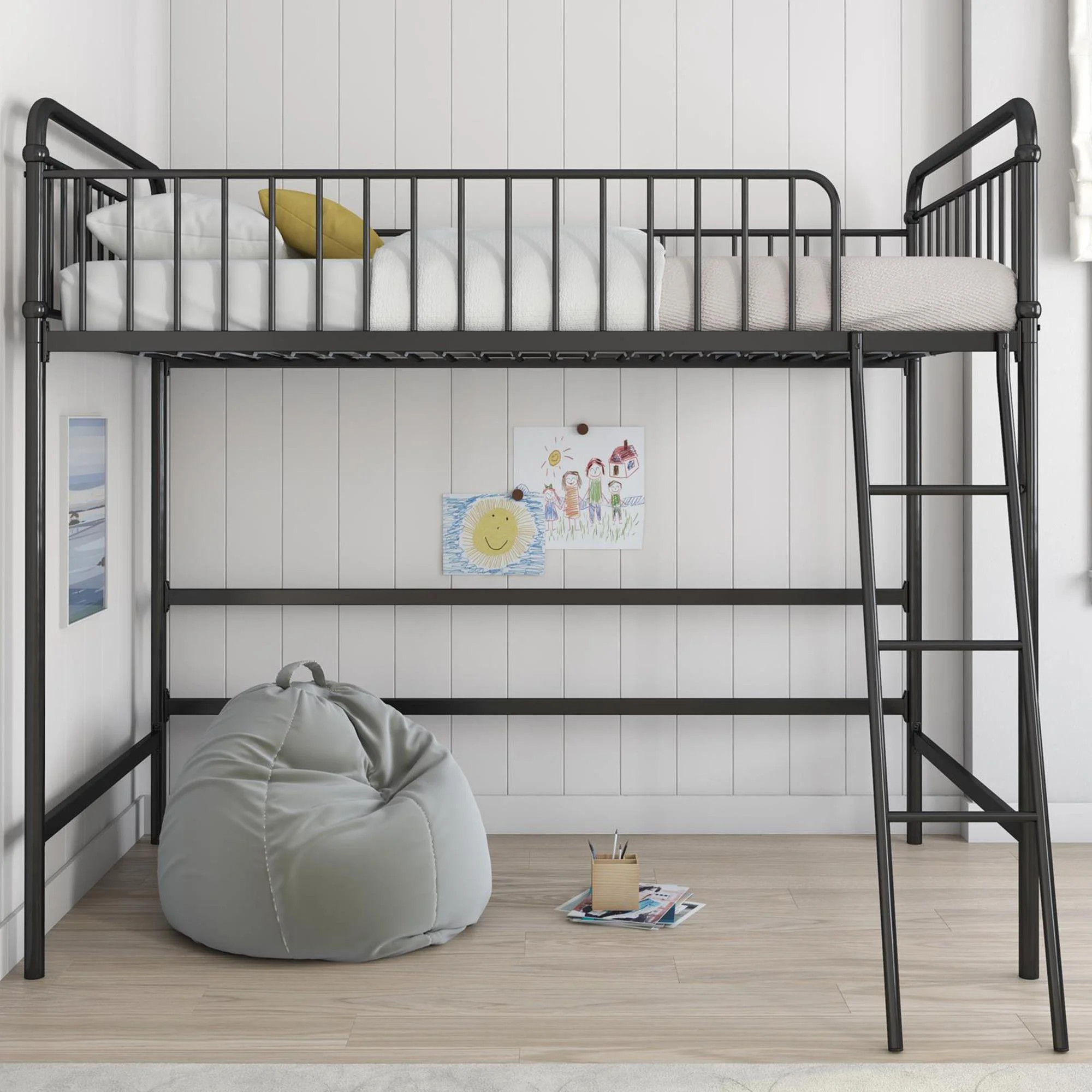 Better Homes & Gardens Kelsey Twin Metal Loft Bed, Black | Walmart (US)