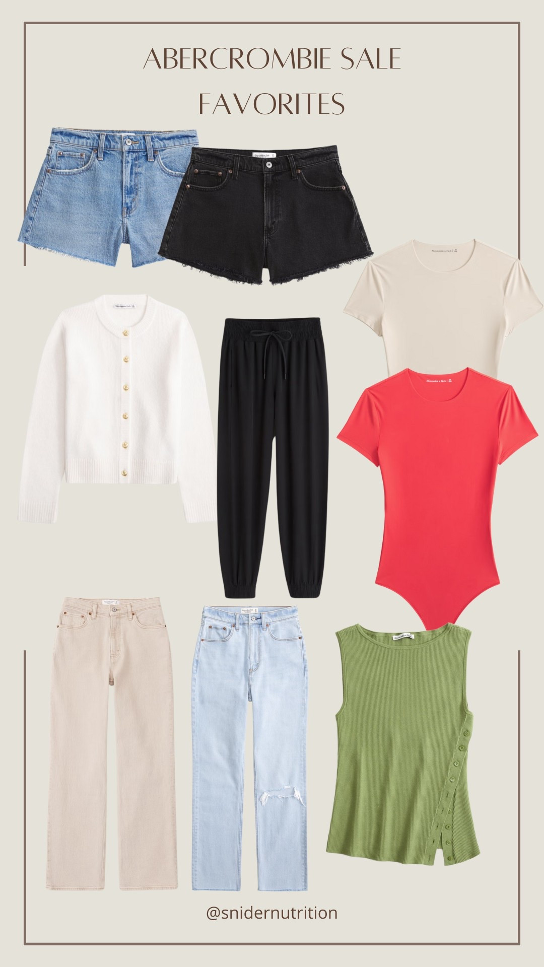 Abercrombie sale favorites! Their jeans and shorts are just chefs kiss and I love love love their bodysuits too!


Bodysuit, women’s bodysuit, joggers, women’s jeans, women’s shorts, denim shorts, black shorts, women’s tank top, spring clothes, women’s clothes 

#LTKFindsUnder50 #LTKSaleAlert #LTKFindsUnder100