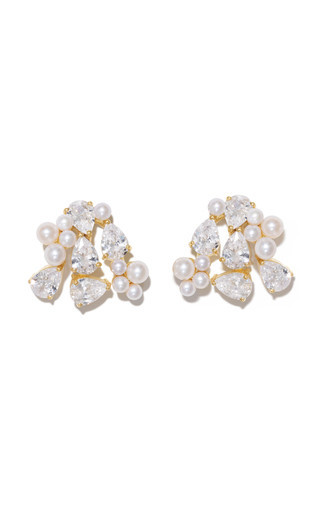 Pearl and Crystal Cluster Earrings | Moda Operandi (Global)