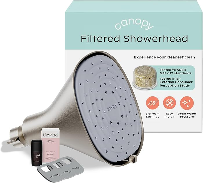 Canopy Filtered Shower Head - High Pressure Shower Head Filter for Hard Water - Shower Filter To ... | Amazon (US)