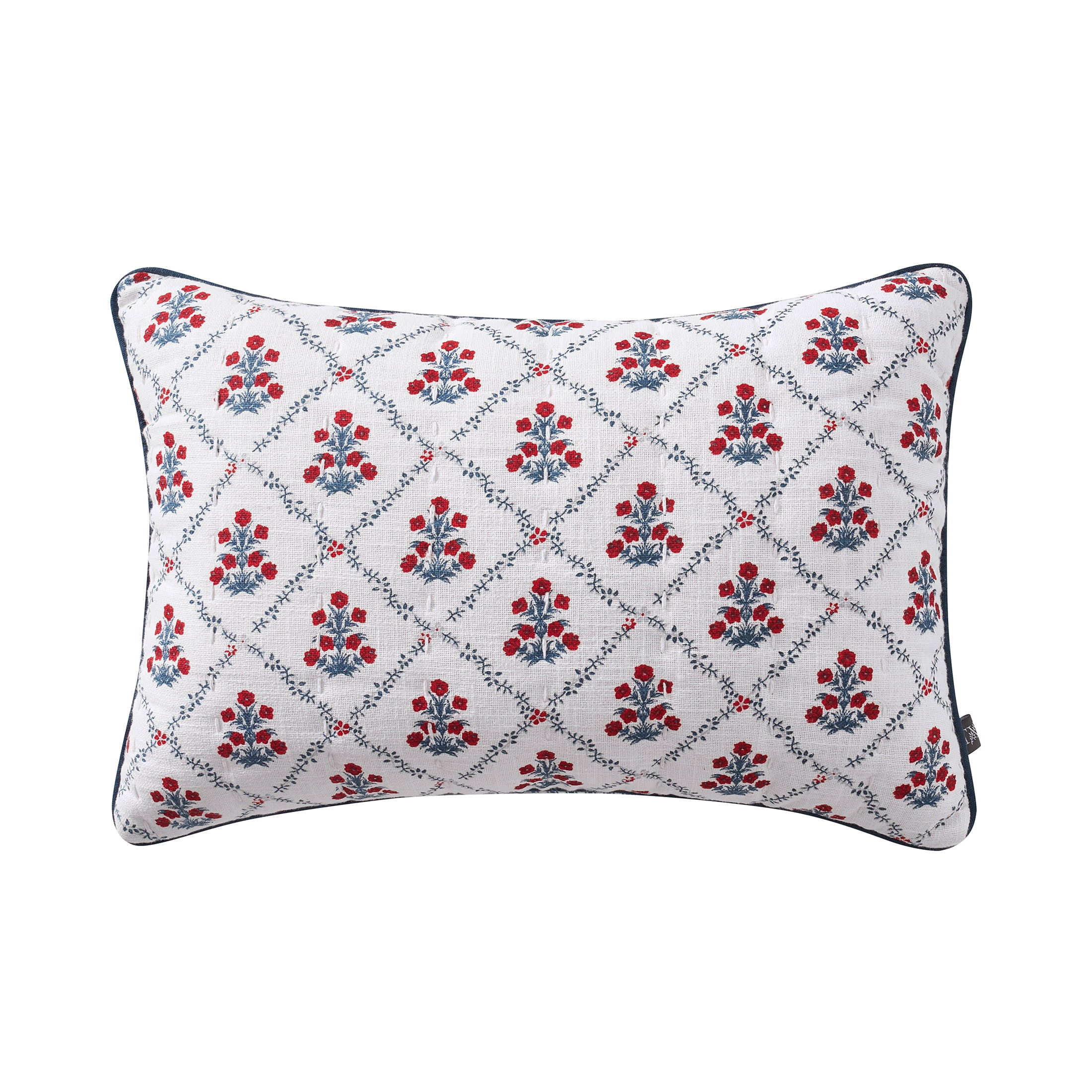 Poppy Trellis Decorative Pillow, Red/White/Blue, 19" x 13", by My Texas House | Walmart (US)