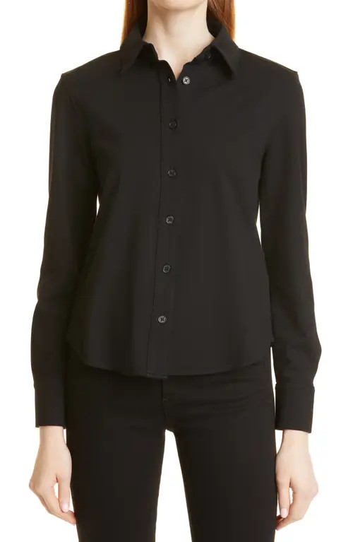 Club Monaco Perfect Slim Fit Button-Up Shirt in Black at Nordstrom, Size X-Large | Nordstrom