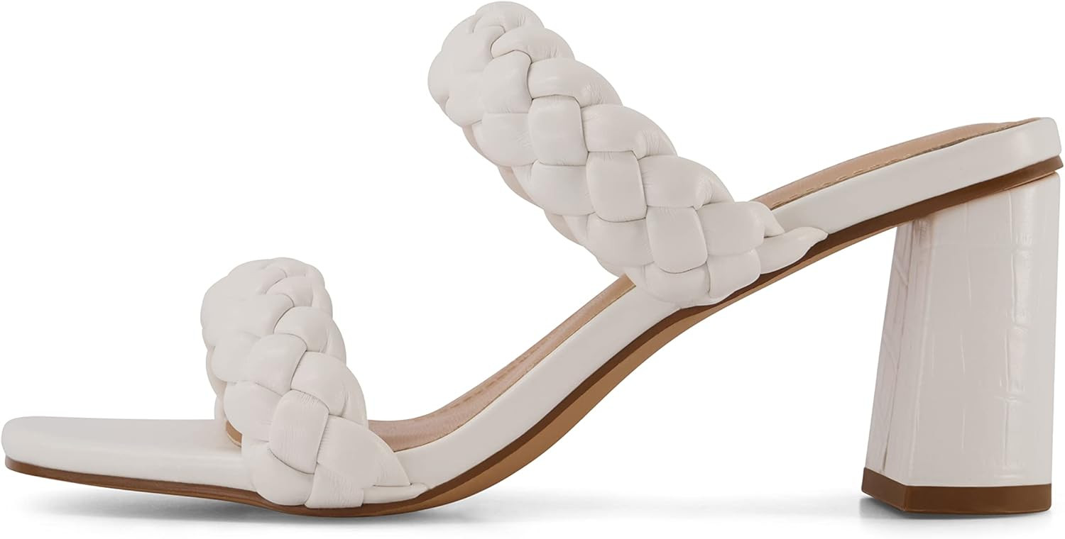 Amazon.com | Dunes + CUSHIONAIRE Technology Women's Iris braided Heel Sandal +Memory Foam and Wide W | Amazon (US)
