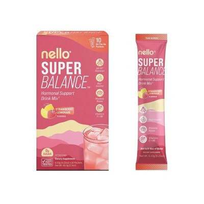 Nello Superbalance Drink Mix Supplement Powder - Strawberry Lemonade - 10ct: Multivitamins, 10 Count | Target