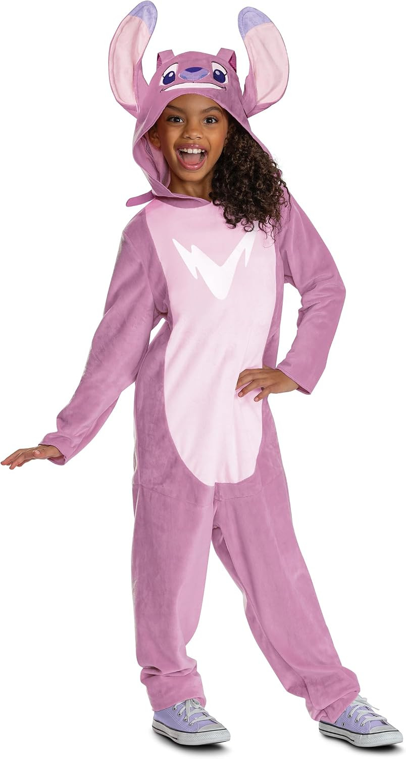 Disney Lilo & Stitch Angel Costume for Kids, Official Lilo and Stitch Hooded Jumpsuit Outfit | Amazon (US)