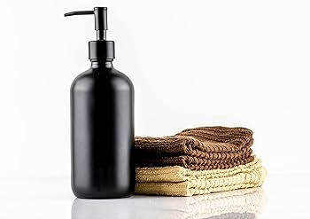 Safe Housekeeping - Black Glass Soap Dispenser Set, Hand Soap and Dish Soap Labels - 2 Pack | Amazon (US)