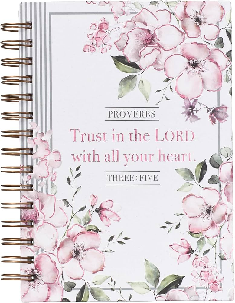 Christian Art Gifts Journal w/Scripture Trust In The Lord Proverbs 3:5 Bible Verse Pink Flowers 1... | Amazon (US)