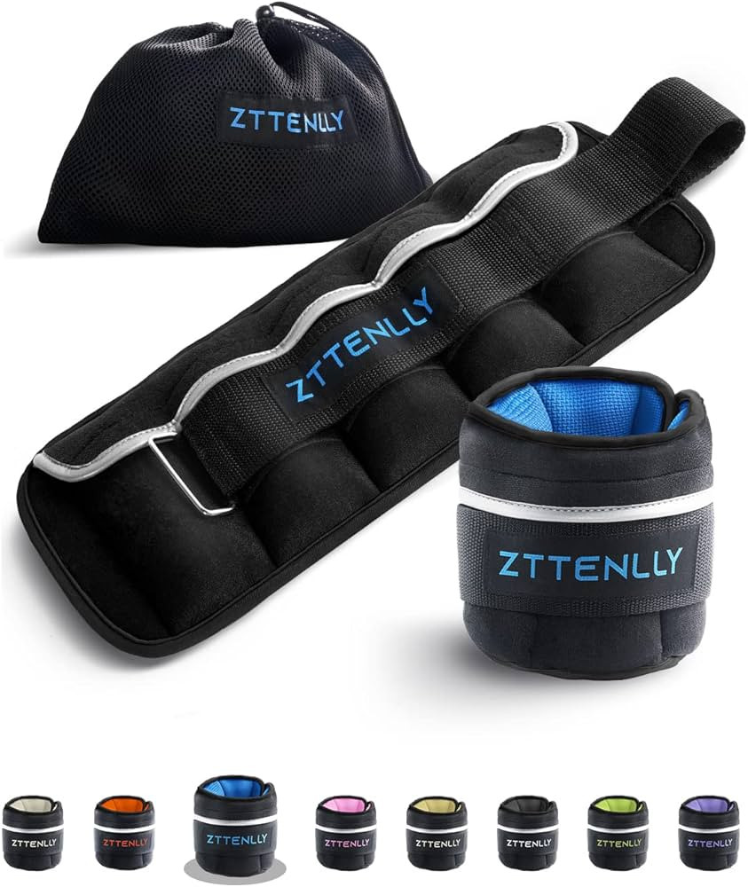 ZTTENLLY Adjustable Ankle Weights 1 To 2/5/10/20 LBS Pair with Carry Bag - Breathable Fabrics, Re... | Amazon (US)