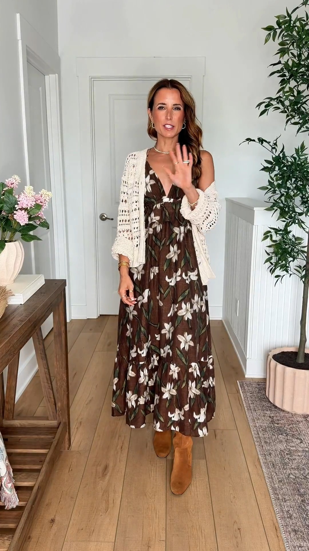 New fall arrivals at Target! Floral maxi dress and open stitch cardigan in XS. Early fall arrivals. Family photo outfits. Fall outfits. Teacher outfits. Business casual outfits. Elevated casual outfits. Brunch outfits. Summer outfits. Mom outfit outfits. Elevated casual outfits. Wearing XS in each and I went up half a size in boots.

#LTKgrwm #LTKootd #LTKPetite