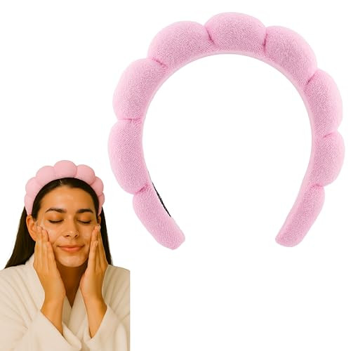 2 ORCHIDS Skincare Headband - Hair band for Washing Face & Makeup Headband for Women - Terry Cloth Hairband for Spa & Skincare Routines - Perfect for Face Wash & Makeup Application (Pastel Pink) | Amazon (US)