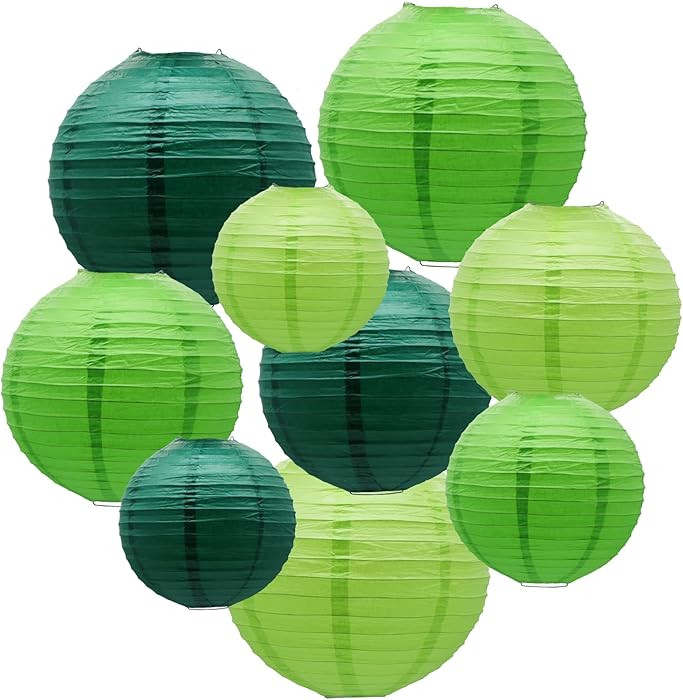 ADLKGG Green Paper Lanterns Party Decorations for St. Patrick's Day, Hanging Lantern for Graduati... | Amazon (US)